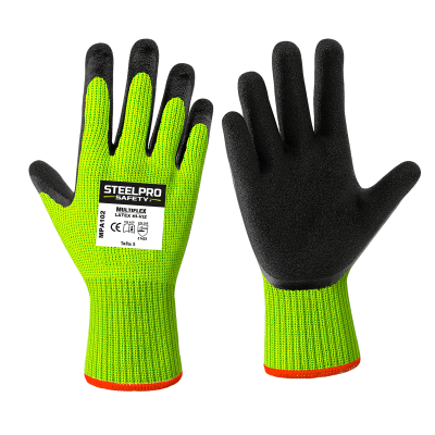 GUANTE MULTIFLEX MPA102 LATEX HI-VIZ PALMA NEGRO