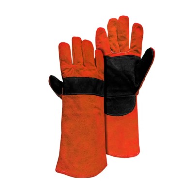 GUANTE CUERO SOLDADOR DESCARNE NAR/NEGR C/REFUERZO