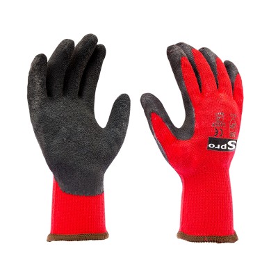 Guante SPROFLEX TEJIDO ROJO RECUBIERTO PALMA LATEX NEGRO