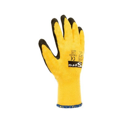 Guante SPROFLEX TEJIDO DORADO RECUBIERTO PALMA LATEX NEGRO