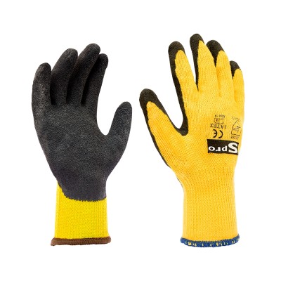 Guante SPROFLEX TEJIDO DORADO RECUBIERTO PALMA LATEX NEGRO