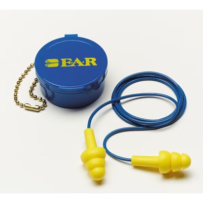 3M™ EAR™ UltraFit™ Tapones Auditivos 340-4002, Con Cordón, Caja Plastica